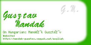 gusztav mandak business card